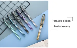 Detail of creative fighter jet pens showing retractable wings and sleek metallic finishes