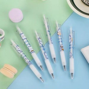 Set of 6 cute retractable craft knives with cartoon bear and rabbit prints for DIY scrapbooking