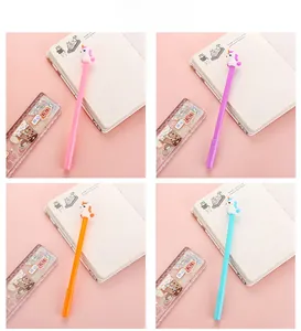 Set of four colorful 0.5mm unicorn gel pens in pink, purple, blue, and orange