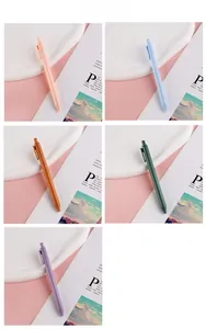 Detailed view of Morandi macaron gel pens in five colors on a stylish decorative tray