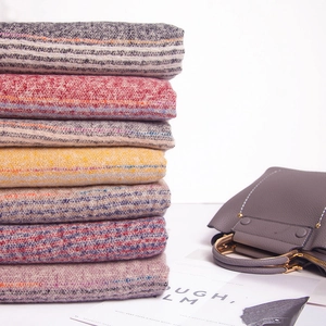 Soft thick striped knit scarves for women available in multiple elegant autumn colors