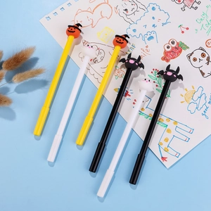 Halloween pumpkin ghost and bat gel pen set with 6 pieces for student stationery