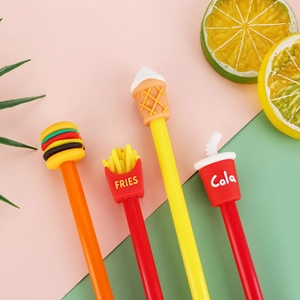 Kreatives Fast-Food Gelschreiber-Set mit Hamburger Pommes Cola und Eiscreme-Motiven