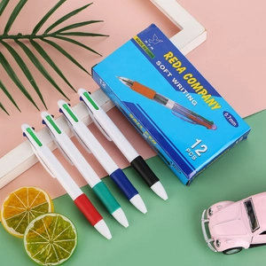 Minimalist 4-color retractable ballpoint pen set for office and school supplies