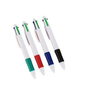 Minimalist 4-in-1 multi-color ballpoint pens with ergonomic soft rubber grips
