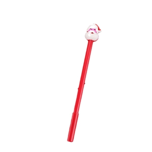 Creative Santa Claus gel pen with red barrel and festive 3D silicone topper for gifts