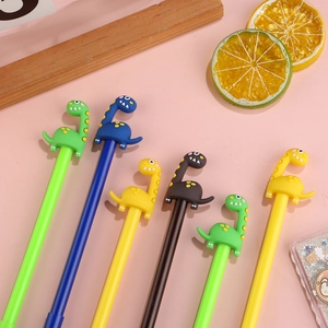 Penne gel creative a forma di dinosauro dal collo lungo in set di cancelleria