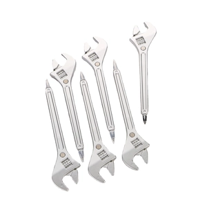 Stylos à bille créatifs en forme de clé à molette avec texture métallique réaliste