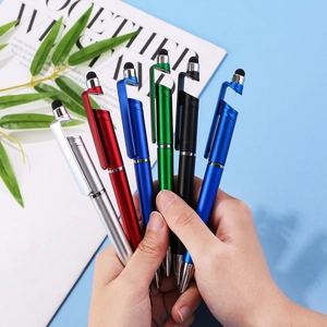 6-piece set of multi-functional stylus ballpoint pens with integrated phone stand