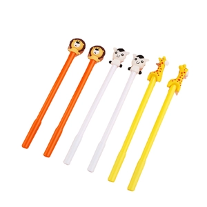 Cartoon lion panda and giraffe neutral gel pens set 0.5mm black ink for students