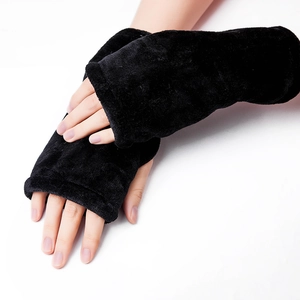 Guantes de Media Cara de Franela de Invierno para Hombre y Mujer Cálidos Cebra Vaca Leopardo Mitones sin Dedos Calentadores