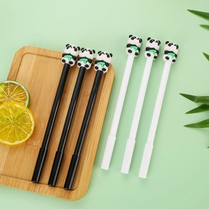 Nettes Panda-Gelschreiber-Set mit 6 Stück schwarzer Tinte 0,5 mm kreative Stifte