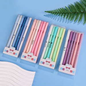 Morandi Color Kawaii Gel Pens Fine Point Smooth Writing Plastic Ink Pens For School Office Students Stationery Cute Patterns