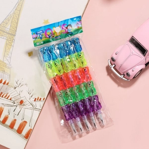 Set of 5 cartoon bear stacking pencils with colorful detachable plastic modules for kids