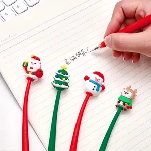 Christmas cartoon gel pen set with Santa and reindeer motifs for festive stationery writing
