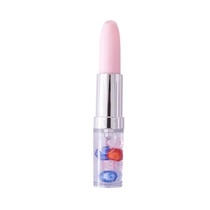 Creative lipstick-shaped gel pen with sparkling glitter quicksand and heart-shaped beads