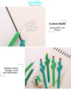 Close-up of 0.5mm needle tip on cactus pen with smooth ink flow for fine writing