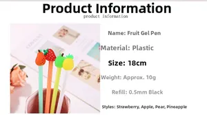 Dettagli penne a frutta da 0,5mm con decorazioni in silicone fragola e mela