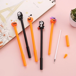 Lot de 5 stylos gel Halloween avec figurines citrouille et squelette pour l'école