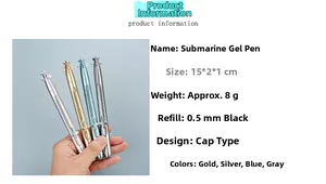 Gelstift in U-Boot-Form mit Spezifikationen, 0,5 mm schwarzer Tinte und 15 cm Größe