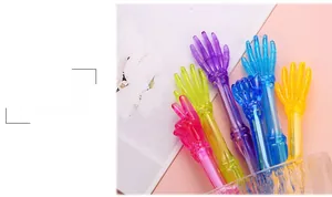 Creative skeletal hand gesture pens featuring rock-paper-scissors in transparent colors