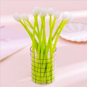 Stylo gel créatif en forme de tulipe avec changement de couleur à la lumière pour élèves