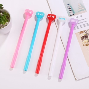 Creative Heart Shaped Gel Pens Plastic Love Letter Top Capped Writing Signature Ink Pen For Students School Office
