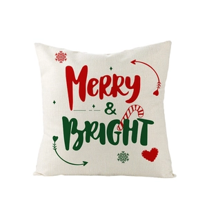 Merry & Bright Christmas pillow cover with festive candy canes and snowflake prints