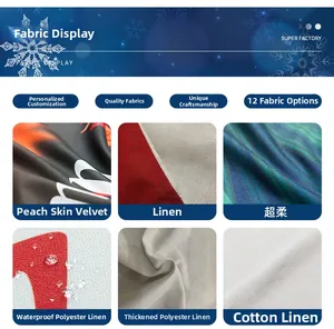 Détails de six types de tissus, dont la peau de pêche, le lin et le super doux pour coussins