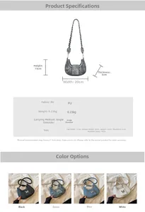 Size specifications and butterfly buckle detail for the vintage canvas saddle crossbody bag