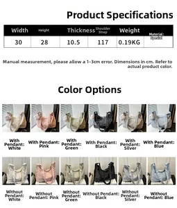 Spécifications de taille pour grand cabas souple en plusieurs couleurs avec tableau de mesures