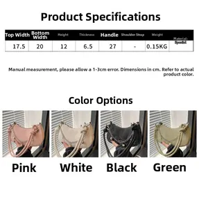 Spécifications détaillées de taille pour un petit sac hobo avec chaîne décorative