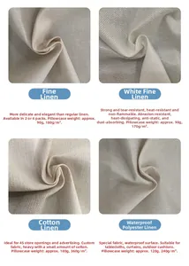 Detailed fabric texture comparison of linen and cotton materials for decorative pillows