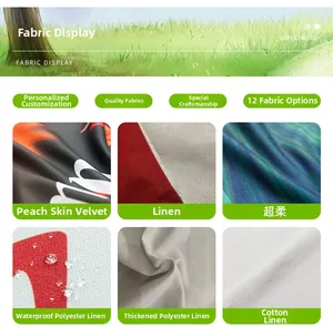 Close-up comparison of six fabric textures including peach skin and waterproof linen