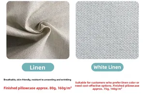 Comparaison de texture entre le lin naturel 160g et le lin blanc 140g pour housse