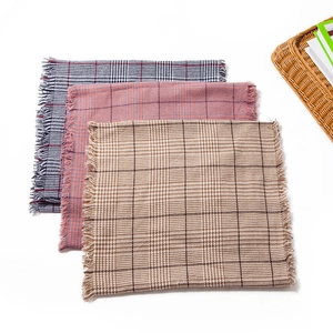Unisex Classic Plaid Houndstooth Winter Scarf Cashmere-Like Soft Warm British Style Neck Warmer With Tassels For Daily Wear