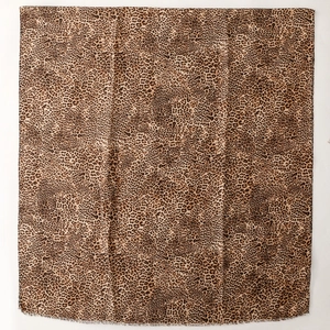 Classic leopard print shawl scarf with soft frayed edges in brown and beige tones