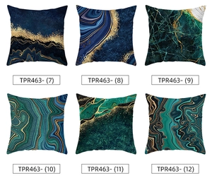 Détails des housses de coussin à motifs marbrés abstraits et veines dorées élégantes
