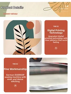 Detailed view of digital printing and fine stitching on Morandi style pillowcase