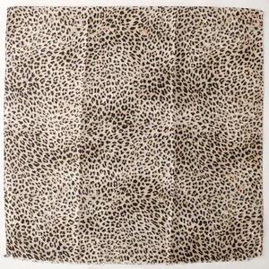 Thick satin cotton leopard print scarf with soft frayed edges and classic brown pattern