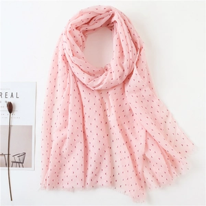 Écharpe Voile À Imprimé Cœur Pour Femmes Châle Léger Doux Avec Bordure À Franges Rose Style Rétro