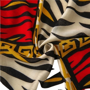 Diamond zebra pattern cotton linen shawl with flame textures and Greek key border