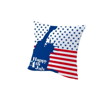 Independence Day pillow cover with Statue of Liberty and Fourth of July stars and stripes