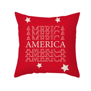 Housse de coussin rouge America avec étoiles blanches pour déco du Independence Day