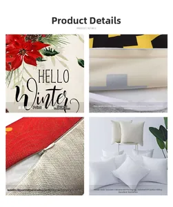 Détails de la housse de coussin d'hiver avec fermeture éclair invisible et coton PP