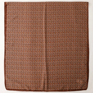 Sciarpa in seta marrone con motivi paisley in stile vintage britannico