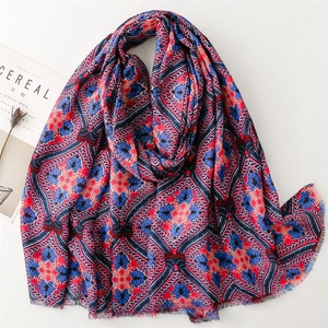 Châle Bohème Style Ethnique Avec Motif Mandala Géométrique À Chevrons Polyester Protection Solaire Voyage Femmes
