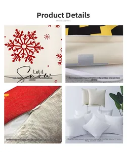 Detail of Christmas pillowcase with Let it Snow print and invisible zipper closure