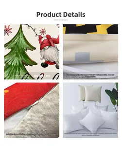 Makroaufnahme der Weihnachtskissenhülle mit Nähten und verstecktem Reißverschluss