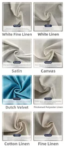 Comparison of eight pillowcase fabric textures including peach skin and Dutch velvet